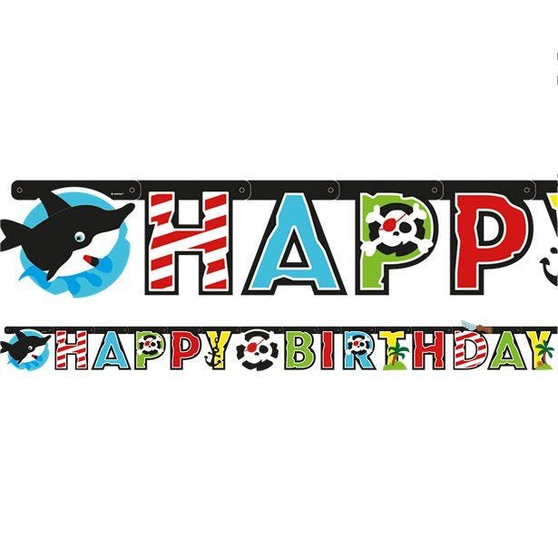 Captain Pirate 'Happy Birthday' Paper Banner - 1.8m