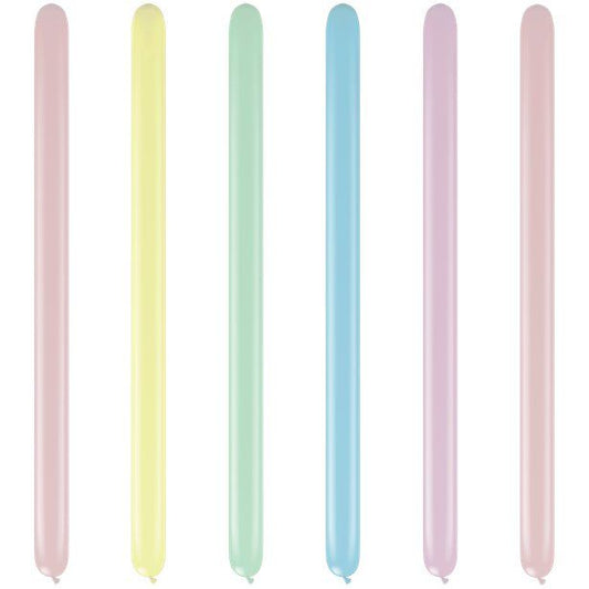 Pastel Matte Assorted Modelling Balloons - 260 Latex (100pk)