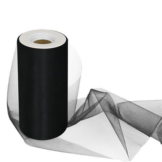 Black Tulle Roll - 15cm x 25m