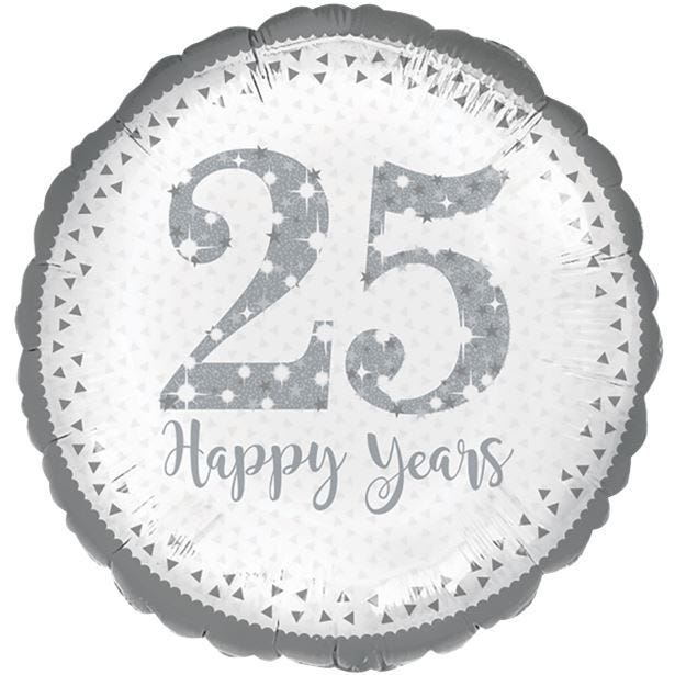 25th Silver Wedding Anniversary Balloon - 18" Foil