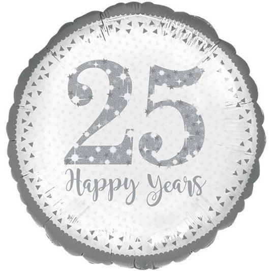 25th Silver Wedding Anniversary Balloon - 18" Foil