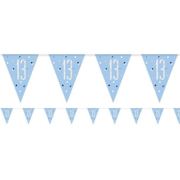 Blue Number 13 Plastic Bunting - 2.75m