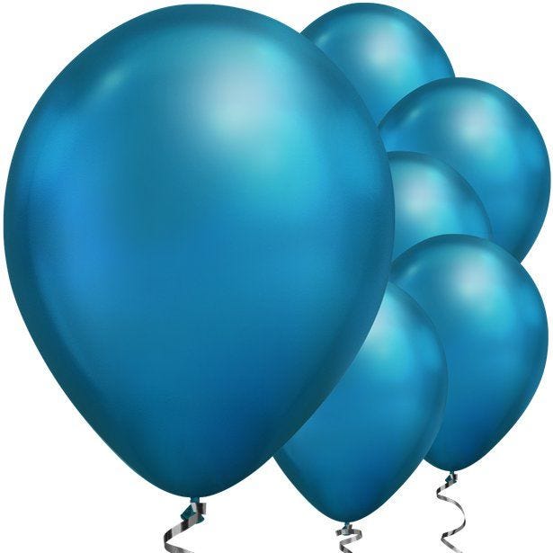 Blue Chrome Balloons - 11" Latex (25pk)