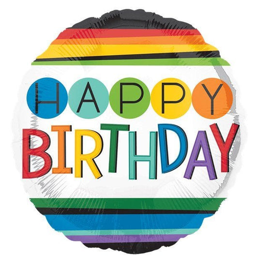 Rainbow Happy Birthday Balloon - 18" Foil