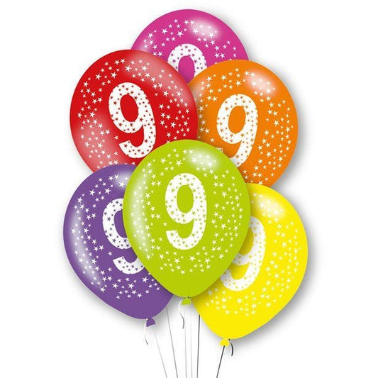 Age 9 Latex Balloons - 11" (6pk)