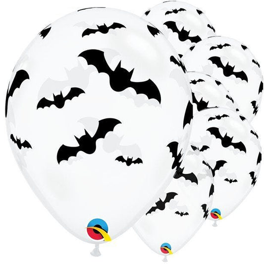 Clear Bat Print Balloons - 11" Latex (6pk)