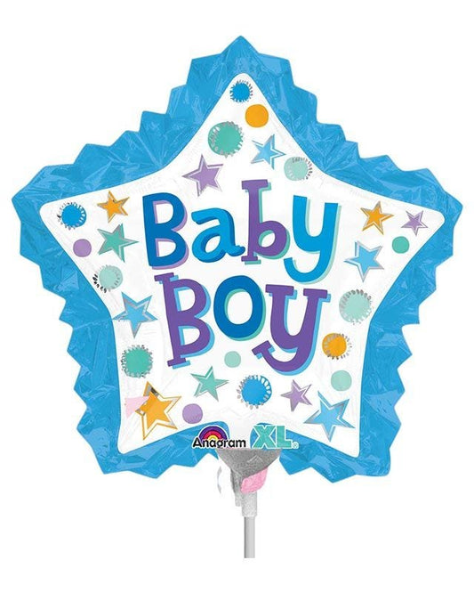 Baby Boy Star Mini Air-filled Foil Balloon