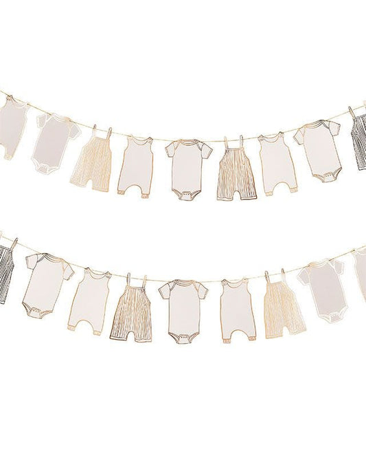 Gold Foiled Baby Grow Garland (2.5m)