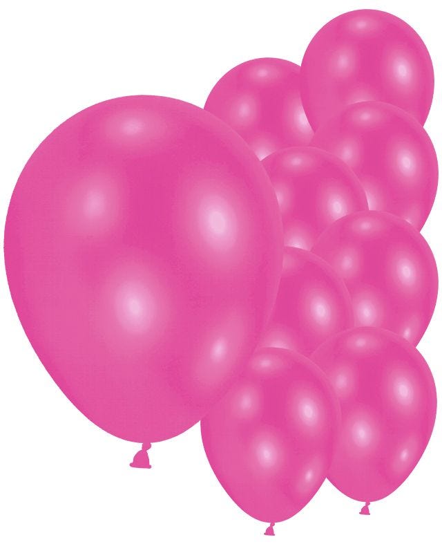 9'' Metallic Magenta Latex Balloons (10pk)