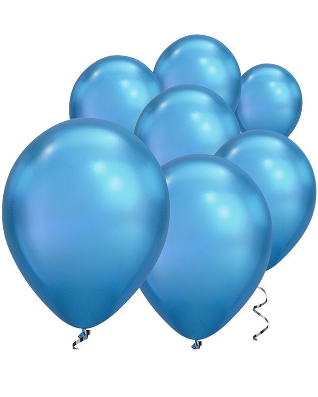 Blue Chrome Balloons - 7" Latex