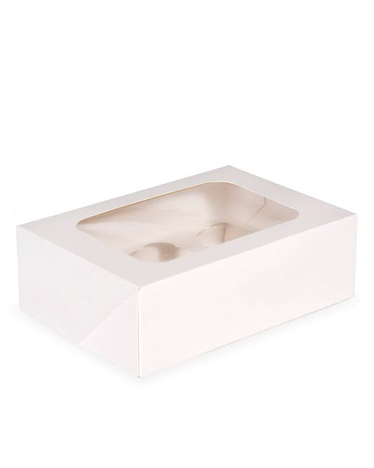 White Cup Box for 6 Cupcakes