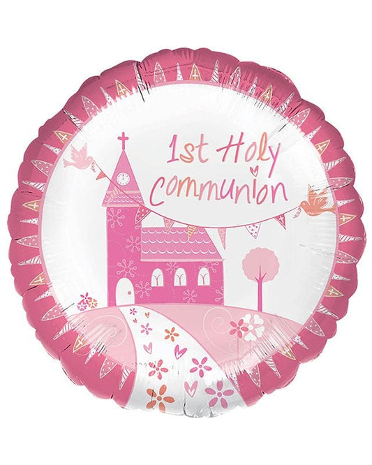 Communion Church Pink Foil Balloon