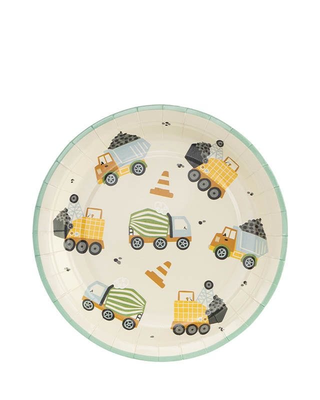 Construction Vehicle Paper Plates - 18cm (6pk)