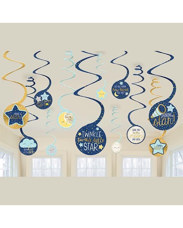 Twinkle Little Star Swirl Decorations (12pk)