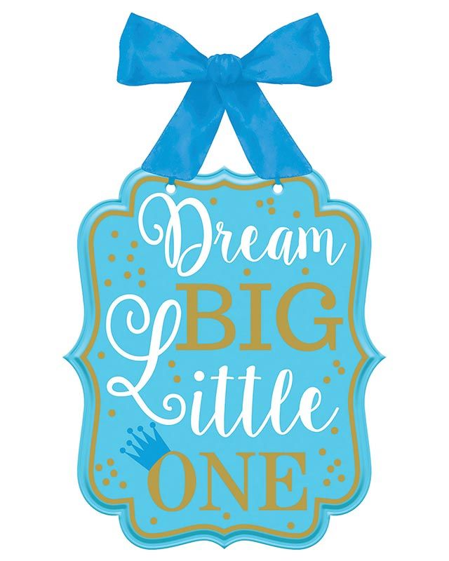 Blue 1st Bday 'Dream Big Little One' MDF Sign - 27cm x 23cm