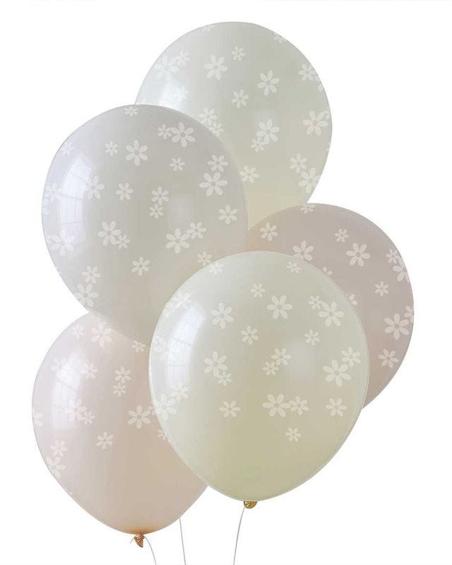 Ditsy Daisy Printed Daisy Balloons - 12" Latex (5pk)