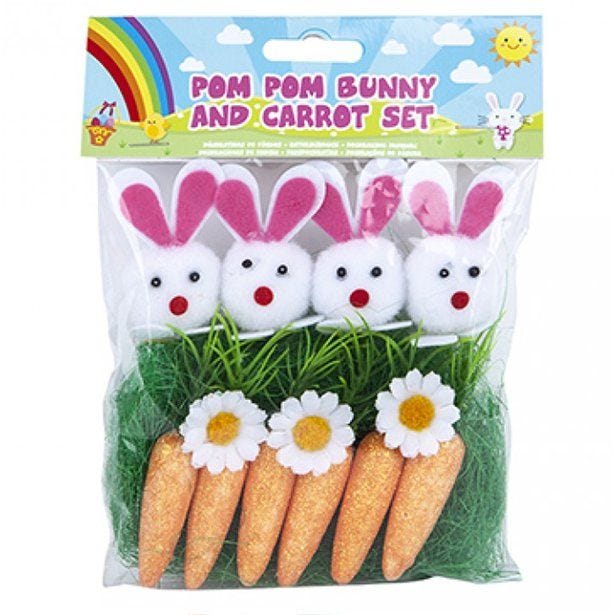 Pom Pom Bunnies & Carrots Craft Set (13pcs)