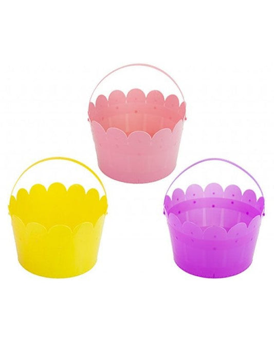 Plastic Easter Bucket - 12.5cm - Assorted