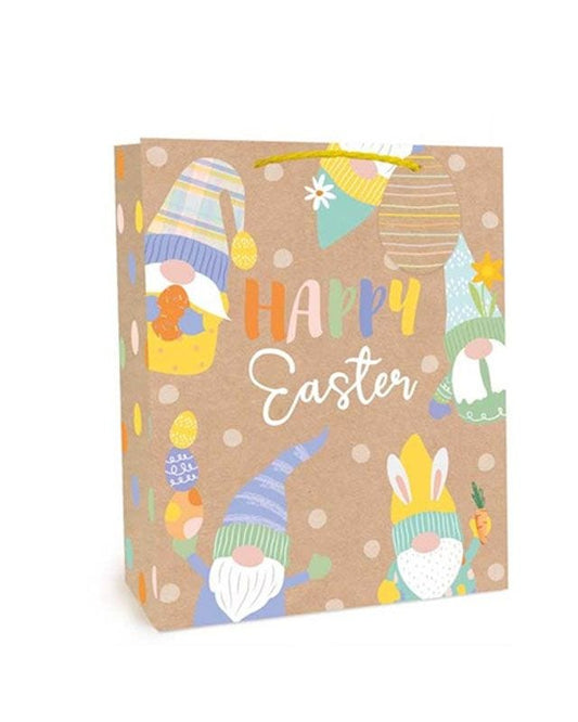 Kraft Easter Spots & Gonks Medium Gift Bag - 23cm x 18cm