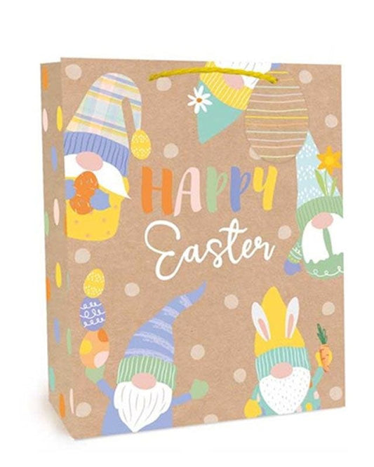 Kraft Easter Spots & Gonks Large Gift Bag - 32cm x 26cm - Assorted Designs