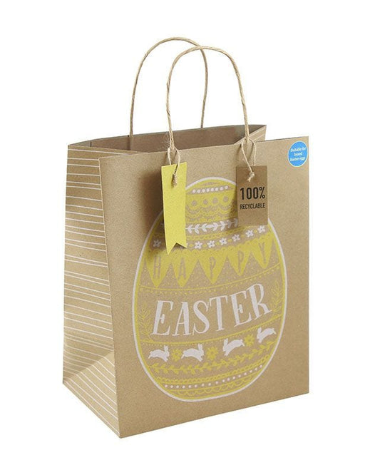 Kraft Easter Egg Medium Gift Bag - 25.5cm x 21.5cm