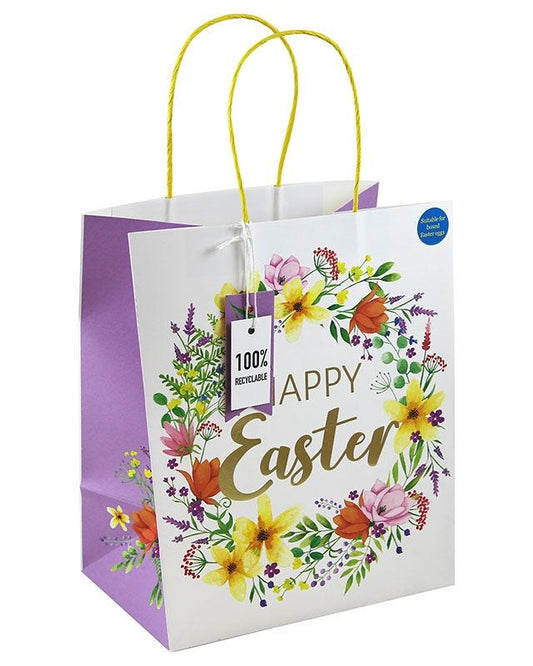 Kraft Easter Wreath Large Gift Bag - 33cm x 26.5cm