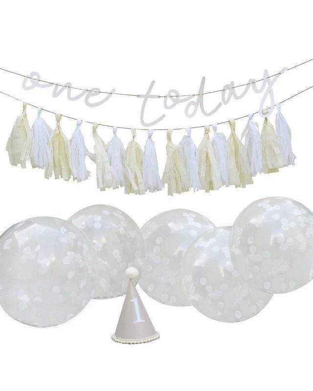 1st Birthday Neutral Decoration Kit