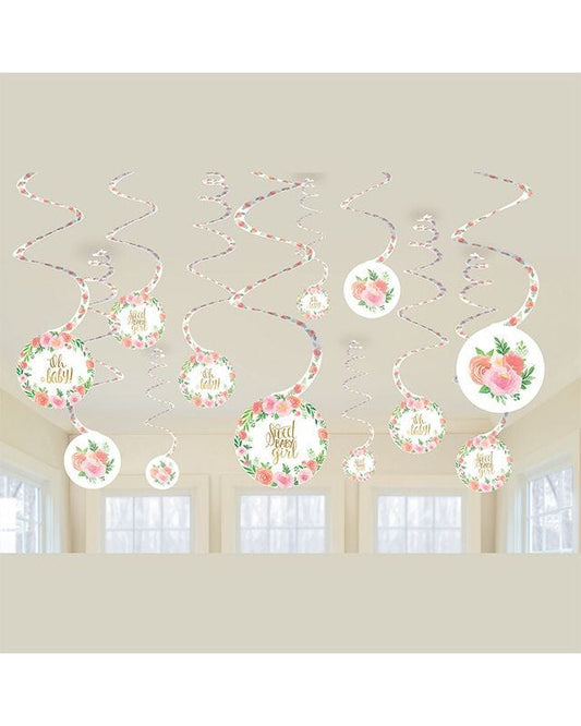 Floral Baby Hanging Swirl Decorations