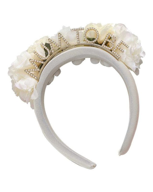 Floral Baby Foliage and Pearls 'Mum to Be' Headband