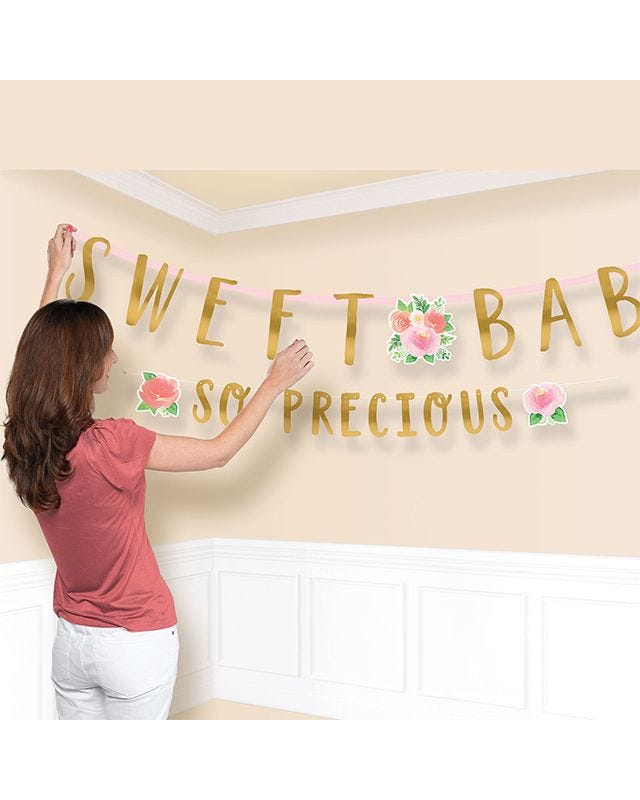 Floral Baby Jumbo Letter Banner - 3.5m (2pk)