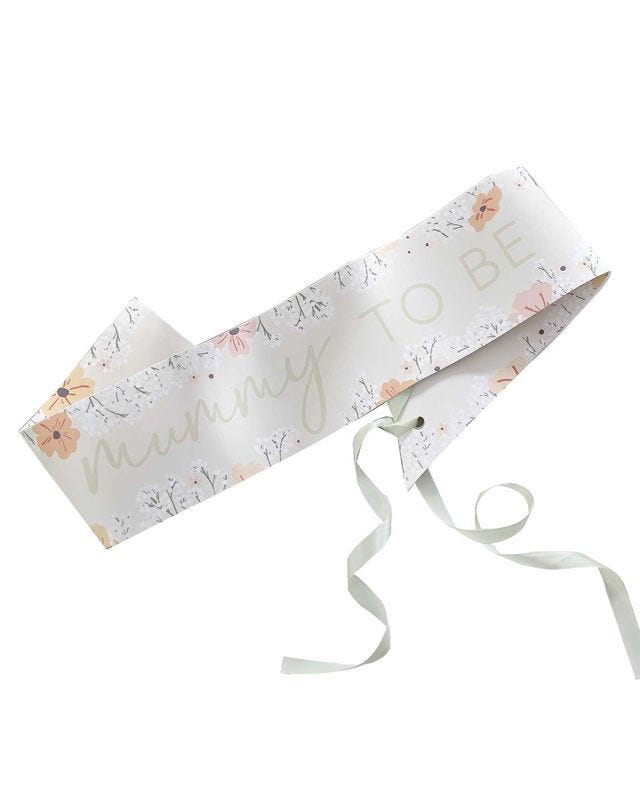 Floral Baby 'Mummy to Be' Paper Sash