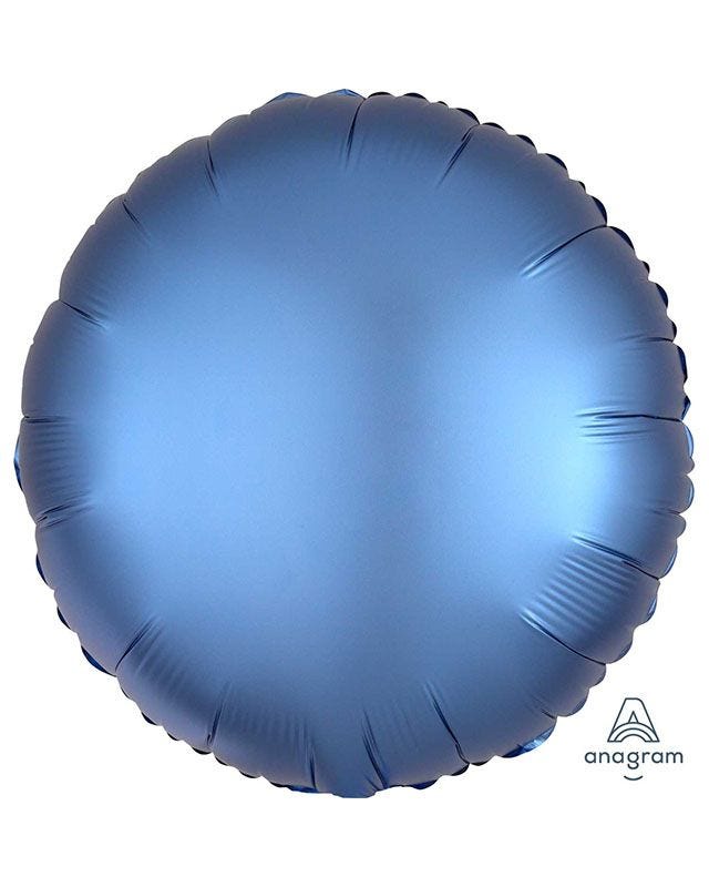 Azure Satin Luxe Circle Foil Balloon - 18" Unpackaged