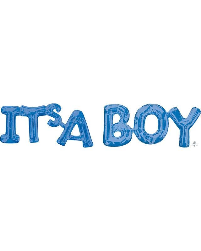 Its A Boy Blue Foil Phrase Balloon - 40" Foil