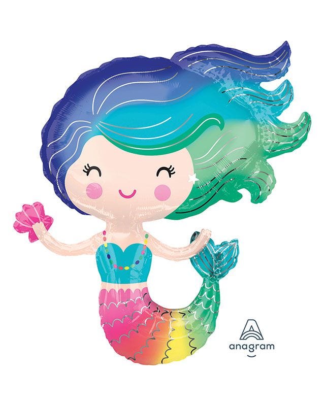 Mermaid SuperShape Balloon - 30" Foil