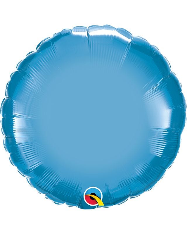 Blue Chrome Round Balloon - 18" Foil - Unpackaged