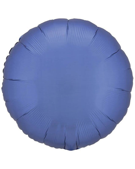 Silk Lustre Azure Blue Round Balloon - 18" Foil