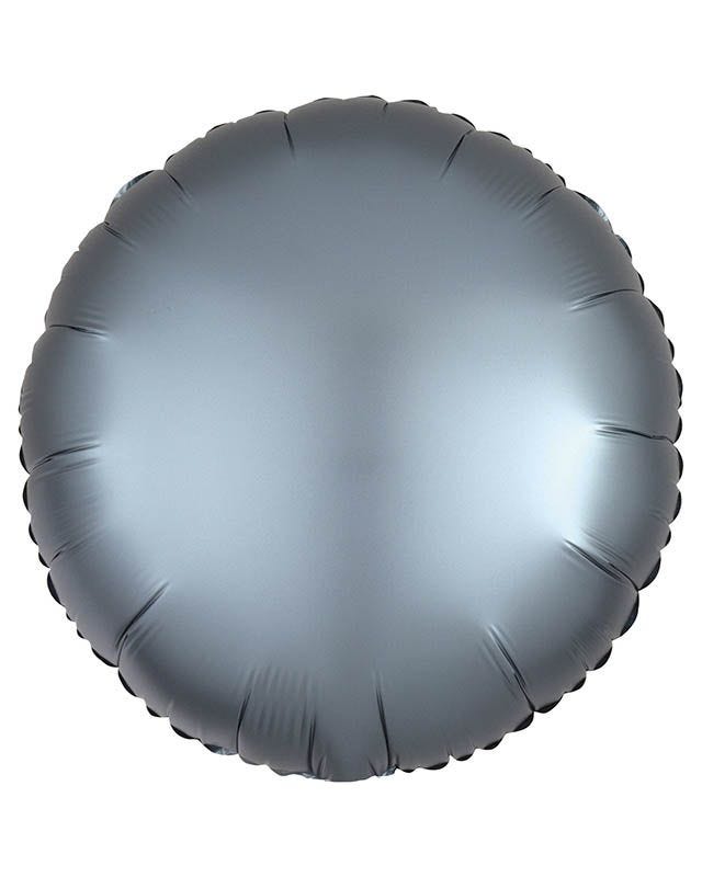 Silk Lustre Steel Blue Round Balloon - 18" Foil