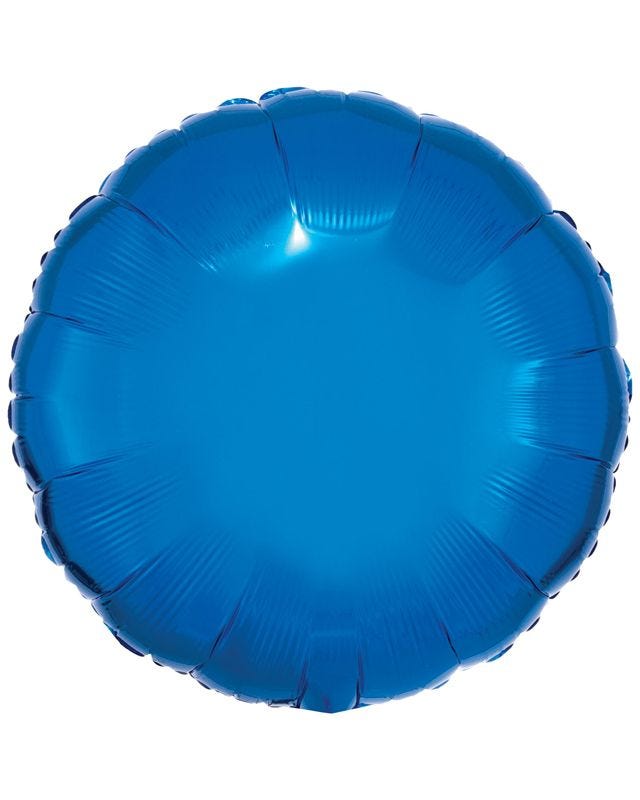 Metallic Blue Round Balloon - 18" Foil (Unpackaged)