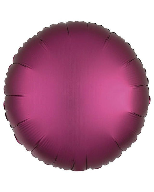 Silk Lustre Pomegranate Pink Round Balloon - 18" Foil (Unpackaged)