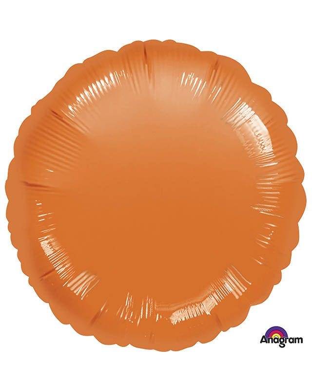 Metallic Orange Round Balloon - 18" Foil