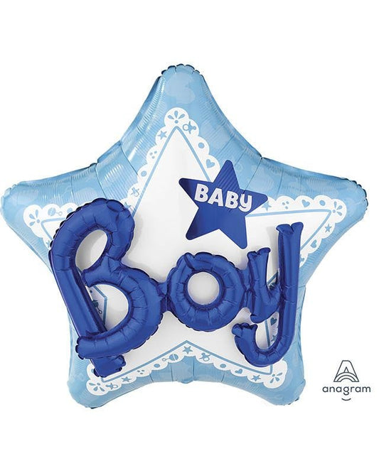 Baby Boy 3D Foil Balloon - 53" x 39"