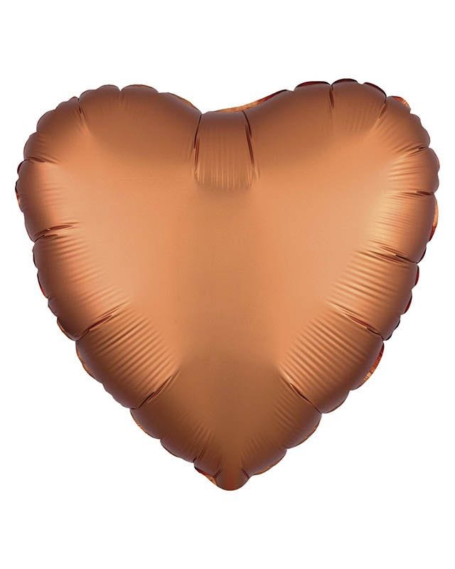 Satin Amber Heart Foil Balloon - 18"