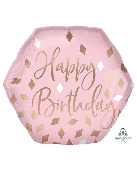 Blush Birthday Supershape Balloon - 23" Foil