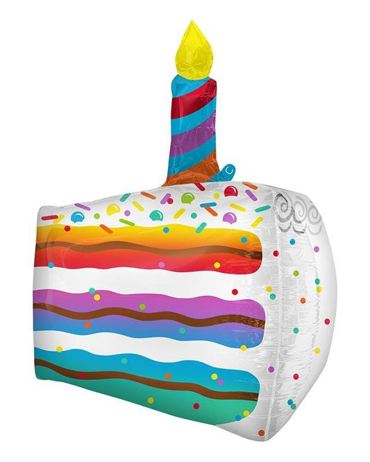 Cake Slice Supershape Balloon - 19" x 25" Foil