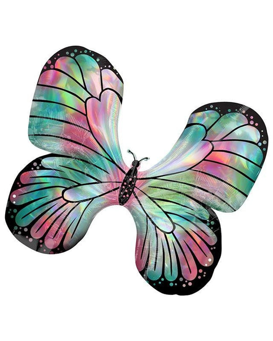 Iridescent Butterfly Supershape Balloon - 30" x 26" Foil