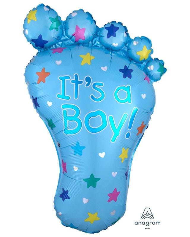 It's a Boy Foot Supershape Balloon - 32" x 23" Foil