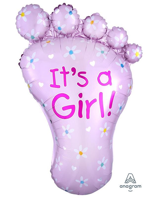 It's a Girl Foot Supershape Balloon - 32" x 23" Foil