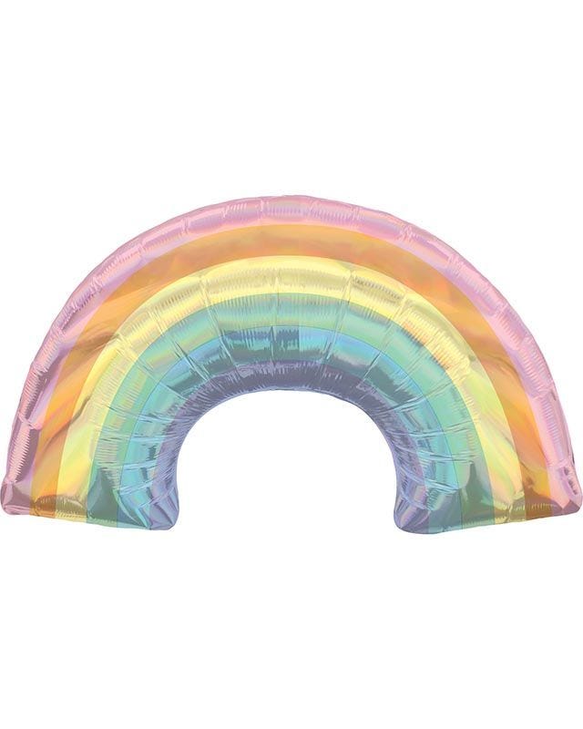 Pastel Iridescent Rainbow Supershape Balloon - 34" x 19" Foil