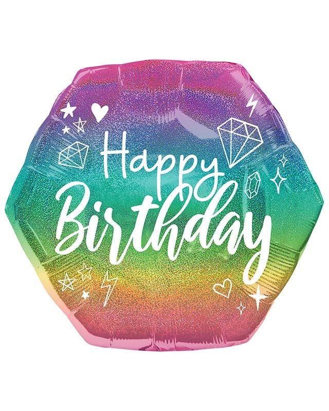 Sparkle Happy Birthday Supershape - 23" x 22" Foil