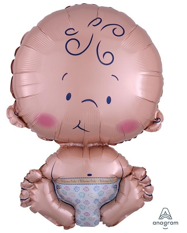 Welcome Baby Sitting Balloon - 22" x 6" Foil